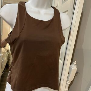 Elegant Brown Sleeveless Tank Top